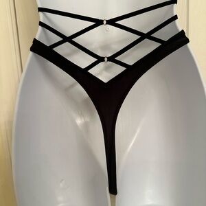 Victoria's Secret Black Strappy Panties